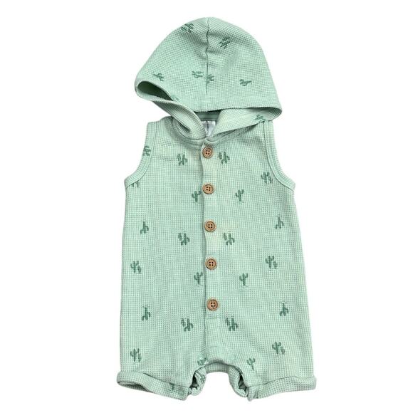 MODERN MOMENTS Cactus Hooded Romper 0-3m - Picture 1 of 4